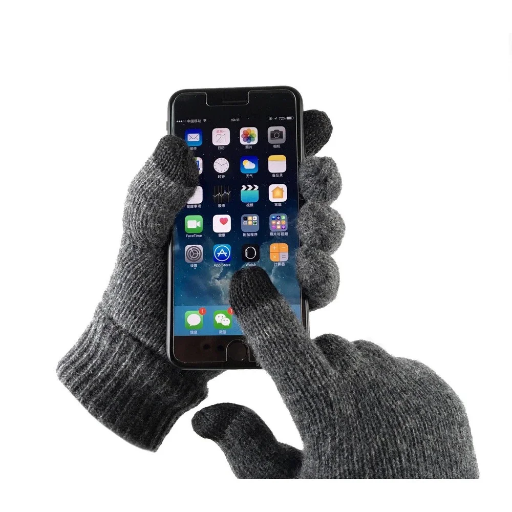 BRUCERIVER Black Ladie's Wool Knit Gloves Thinsulate Lining Size Touchscreen S
